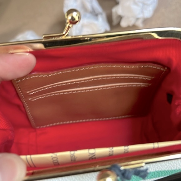 NWT Dooney & Bourke Large Striped Sena Frame Wallet in Sea Foam - Picture 7 of 9